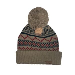 C.C Taupe  Snow Flack Pattern Hat